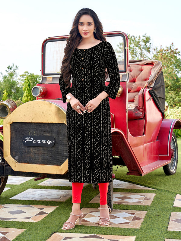 Exclusive Designer Black Rayon Kurti