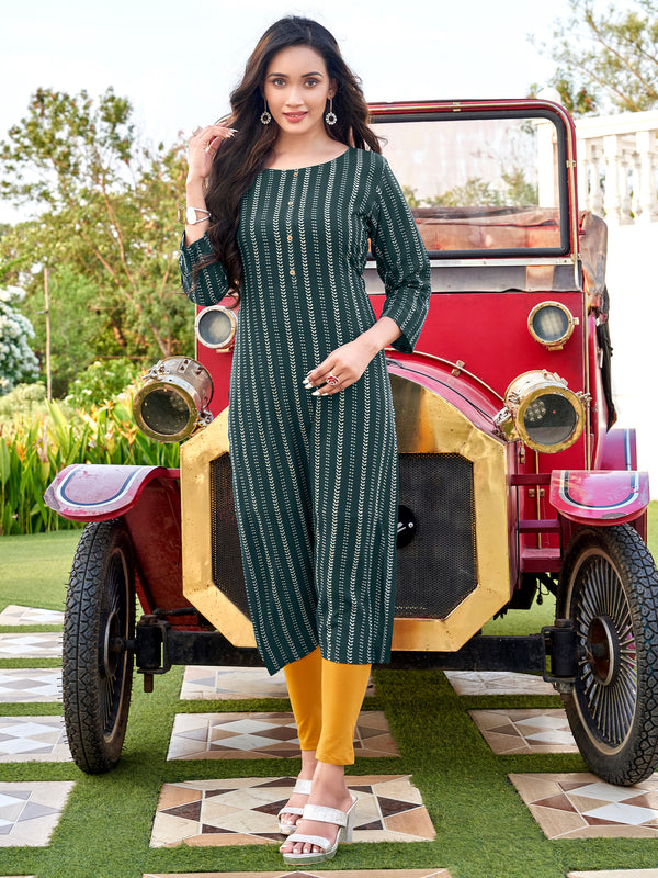 Exclusive Designer Green Rayon Kurti