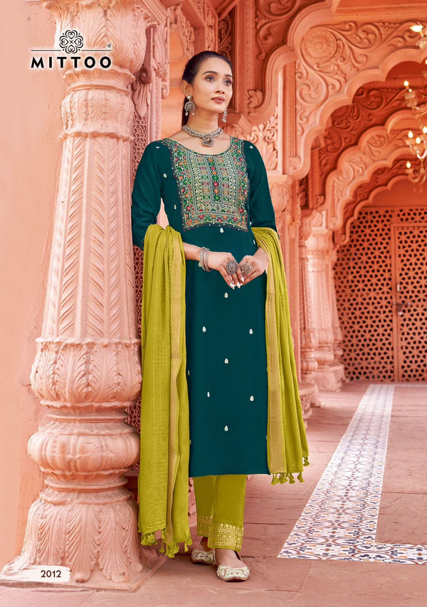 Buy Designer Dark Green Kurti Dupatta Set Online for Women-MITTOO-Simayaa Vol 2