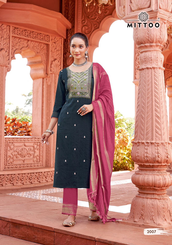 Buy Designer Rama Green Kurti Dupatta Set Online for Women-MITTOO-Simayaa Vol 2