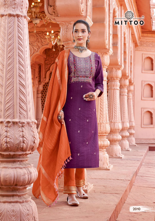 Buy Designer Purple Kurti Dupatta Set Online for Women-MITTOO-Simayaa Vol 2