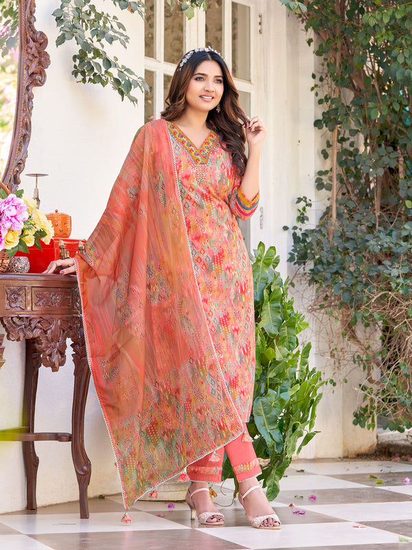 Floral Print Kurta set - MT 8158