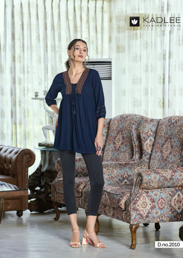 Royal Blue wrinkle rayon tops - 2010