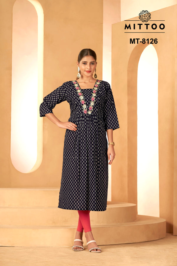 Timeless Noir: Black Kurti-MT-8126