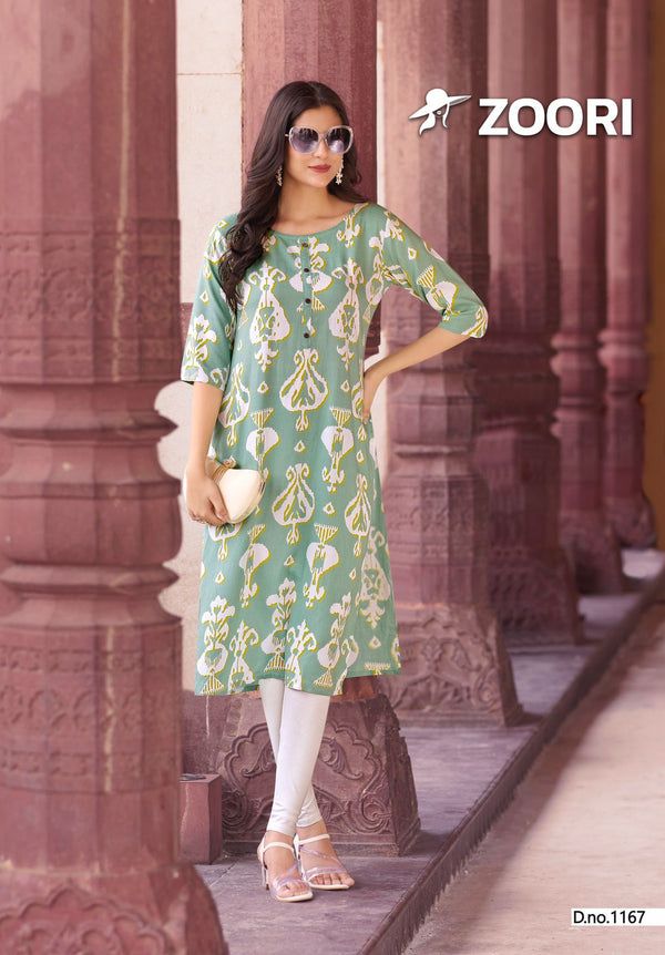 Rayon Print Kurti - 1167