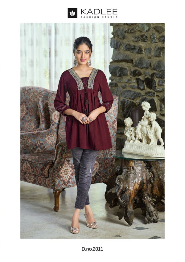 wine wrinkle rayon tops - 2011